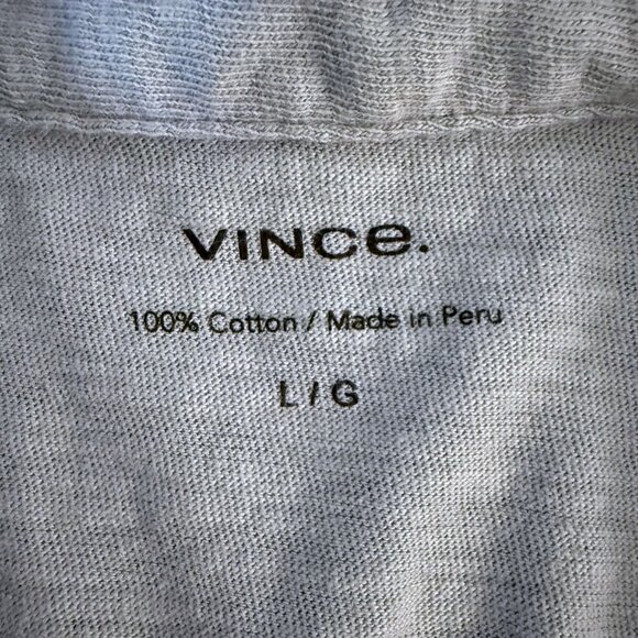 Vince Short-Sleeve Cotton Slub Polo Shirt Blue Men's Size Large 100% Cotton - Picture 7 of 10